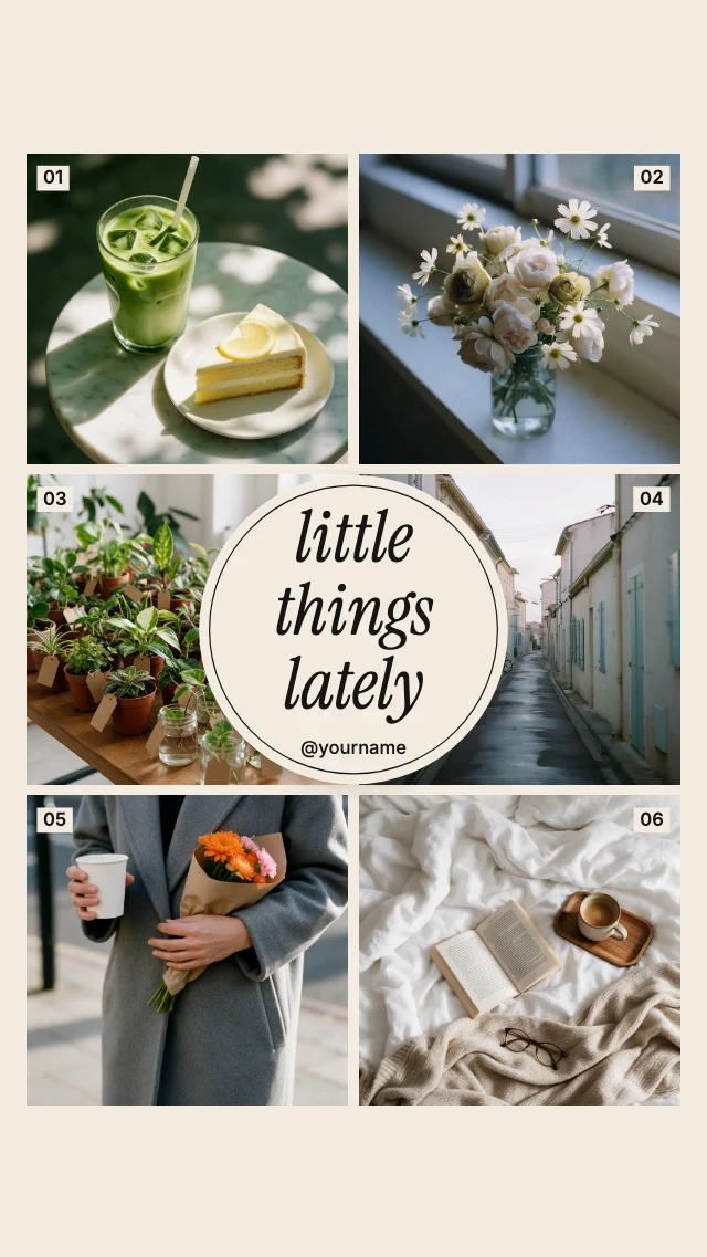 Six photo grid story template
