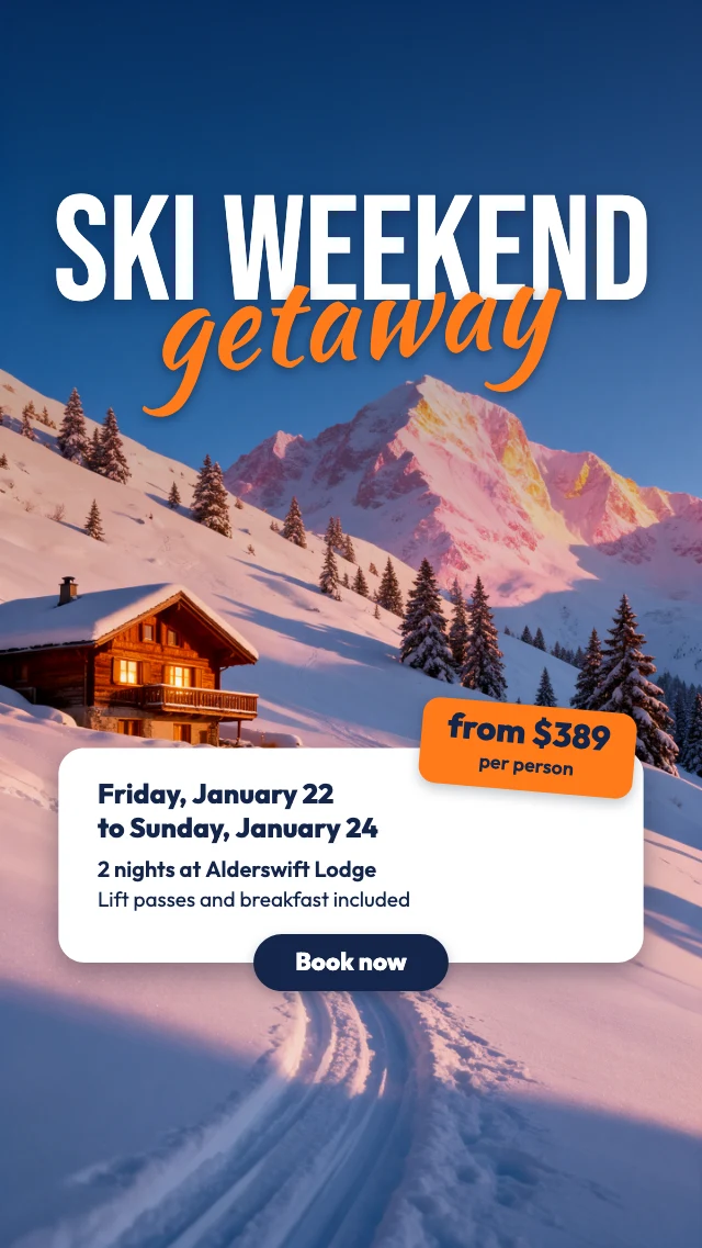 Ski weekend getaway story template