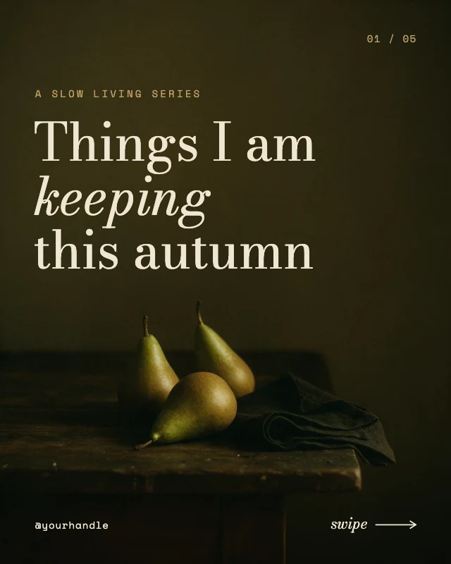 Slow living carousel cover template
