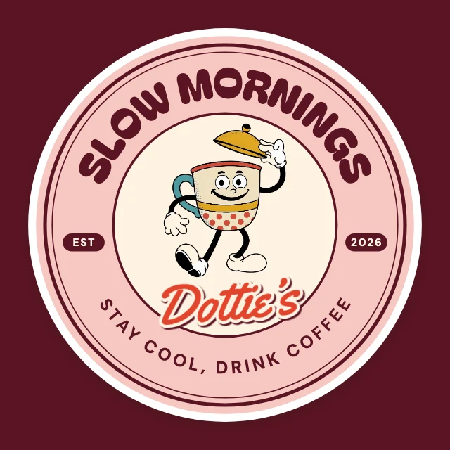 Retro café badge sticker template