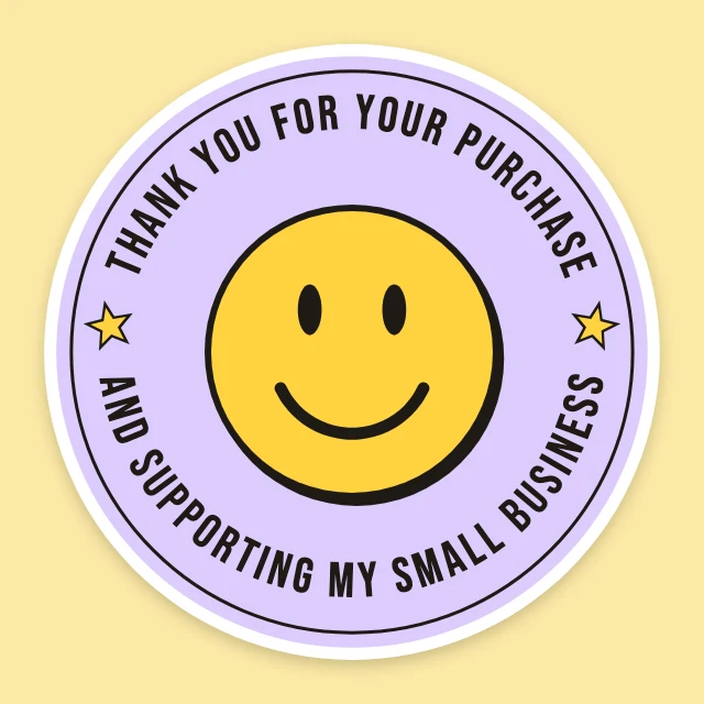Smiley thank-you sticker template