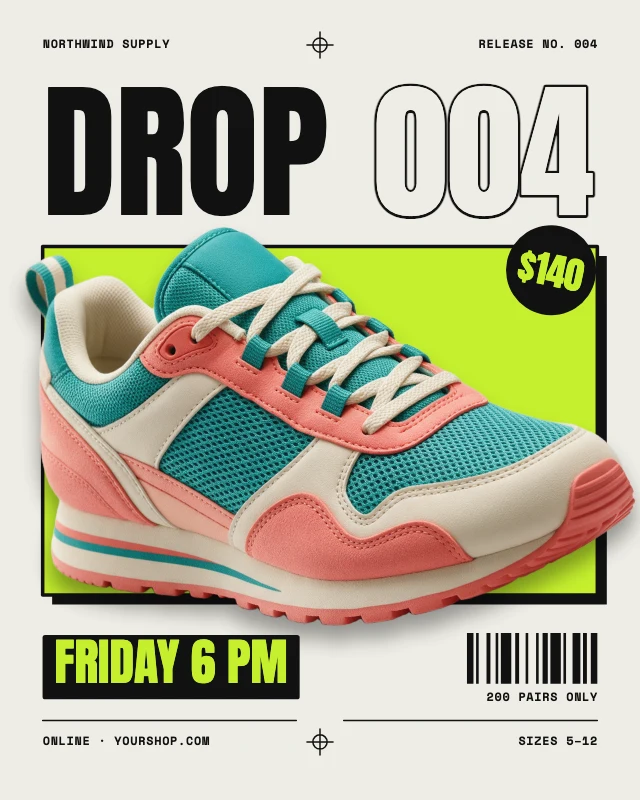 Sneaker drop post template