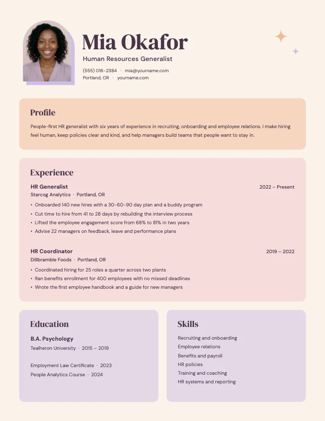 Soft pastel resume template