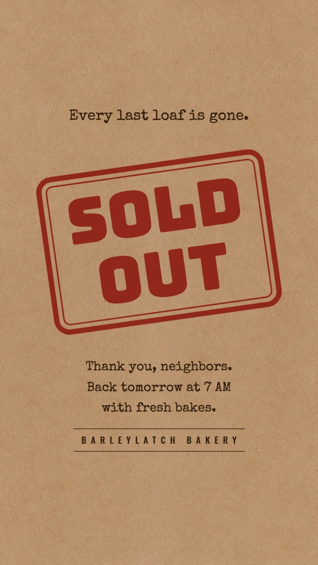Sold out today story template