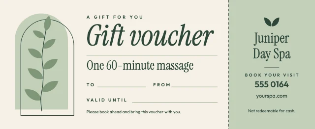 Spa gift voucher template