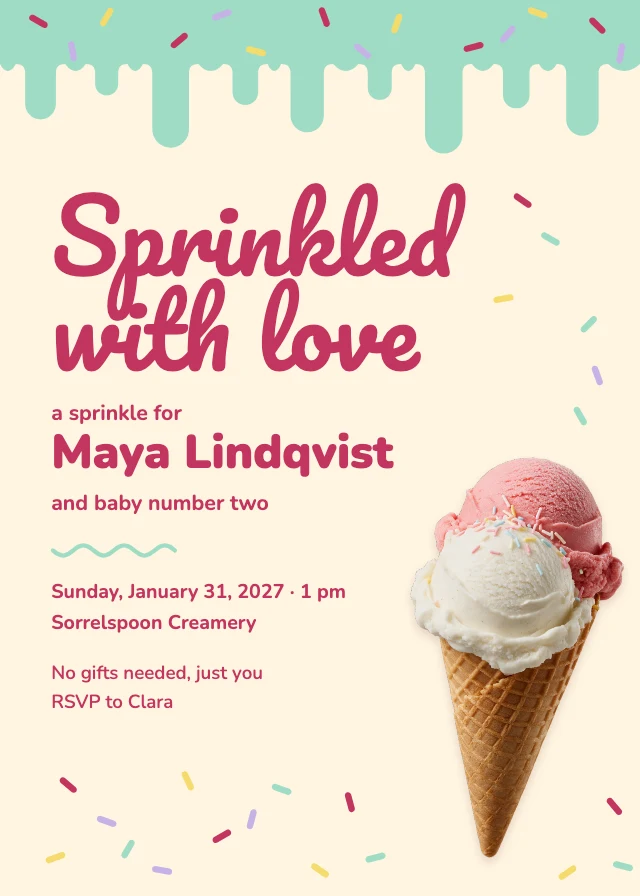 Baby sprinkle invitation template