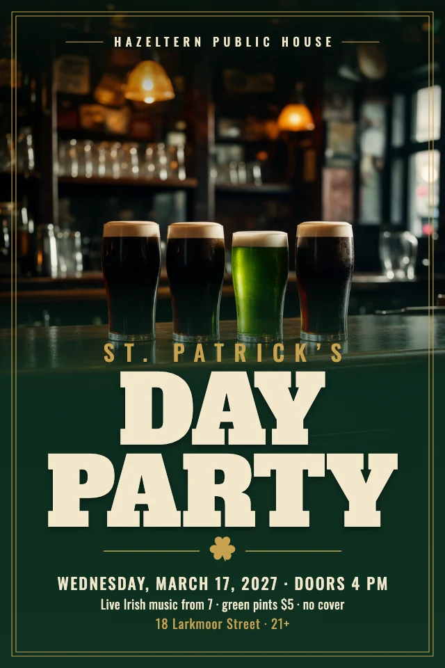 St. Patrick's Day party flyer template
