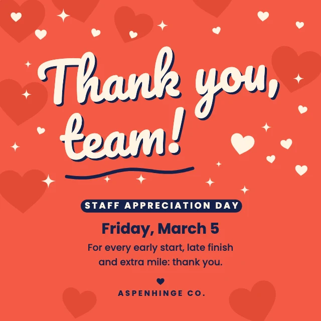 Staff appreciation day Instagram post template