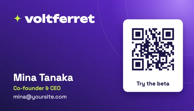 Startup founder business card template