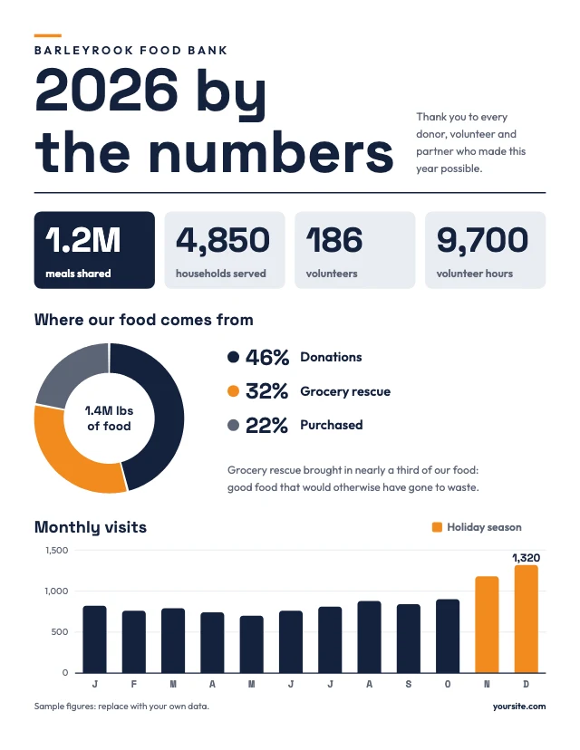 Statistics report infographic template