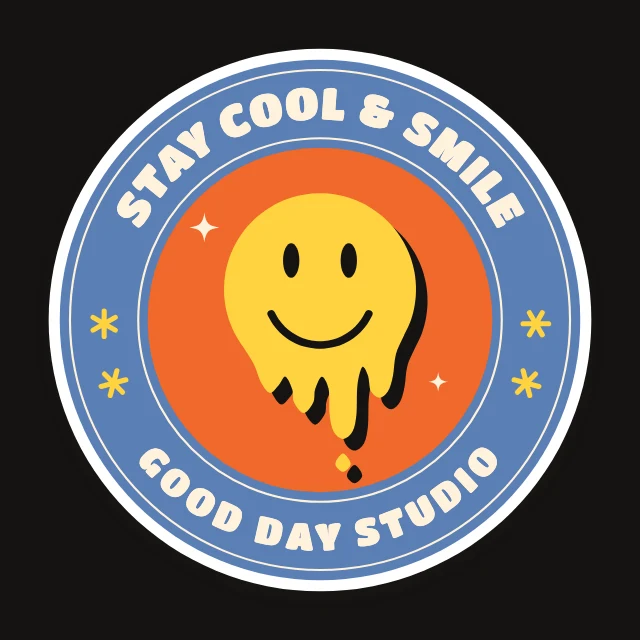 Stay cool melting smiley sticker template