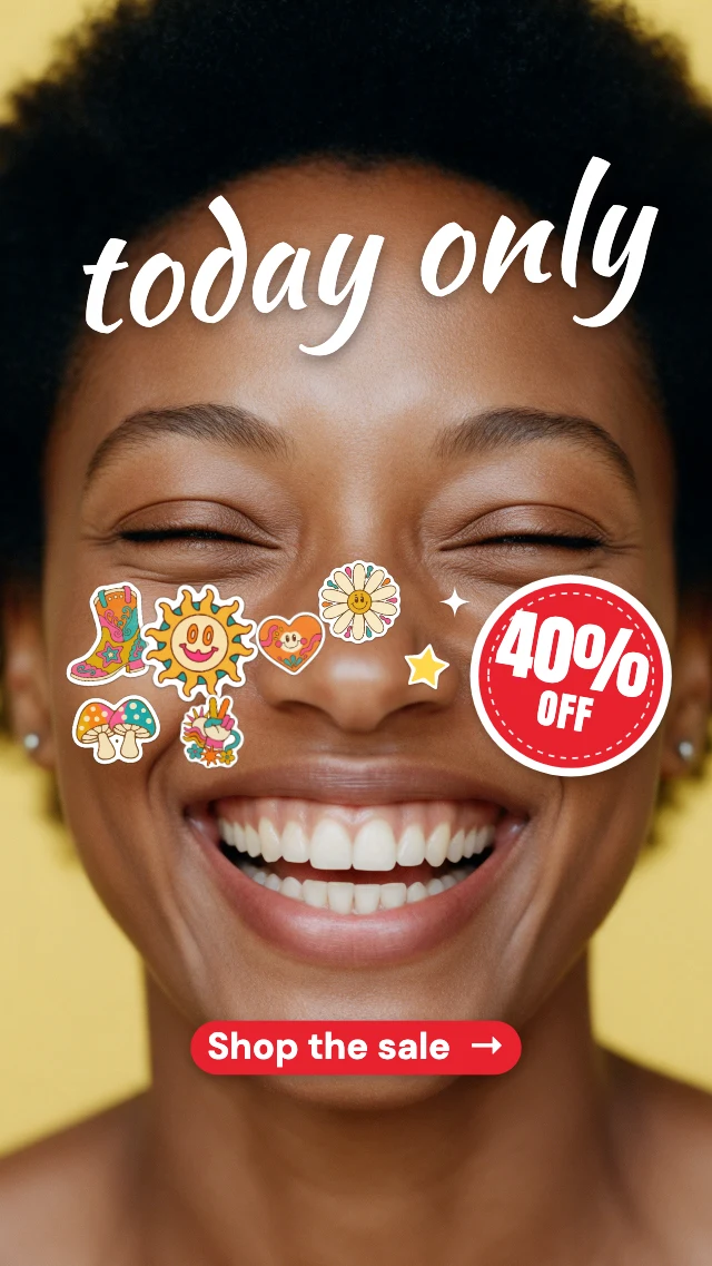 Sticker sale sticker face story template