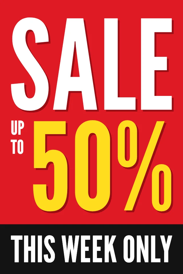 Store window sale poster template