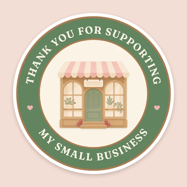 Storefront small business thank-you seal template