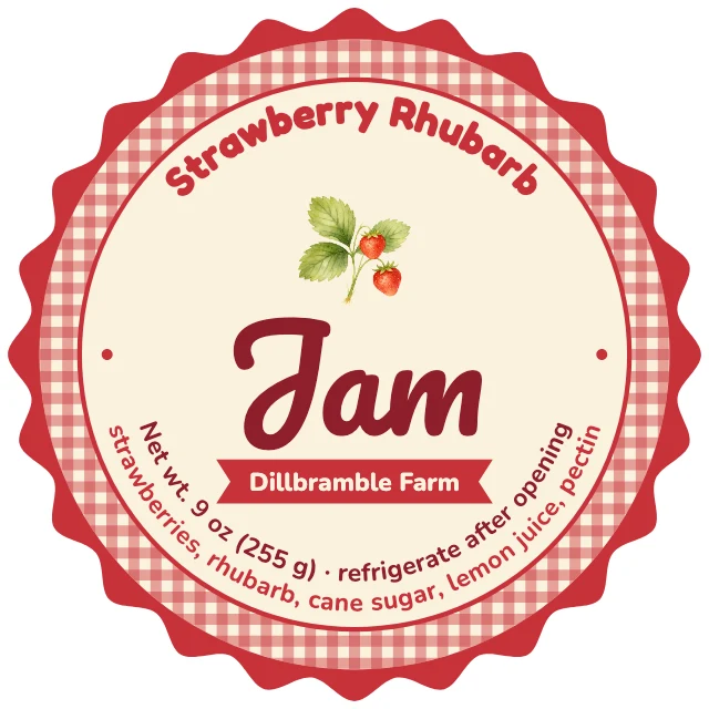 Jam jar lid label template
