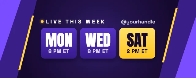 Stream schedule Twitch banner template