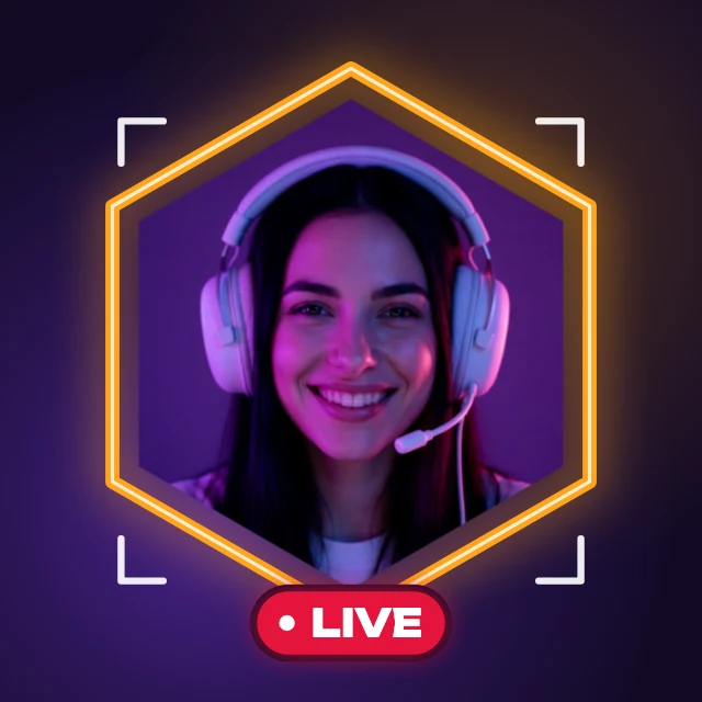 Neon streamer profile picture template