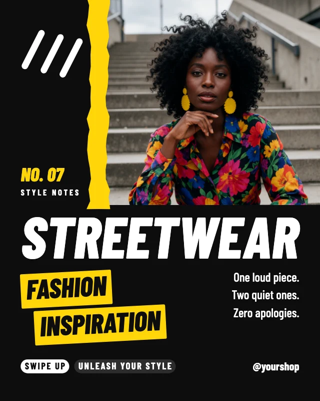 Streetwear fashion inspiration post template