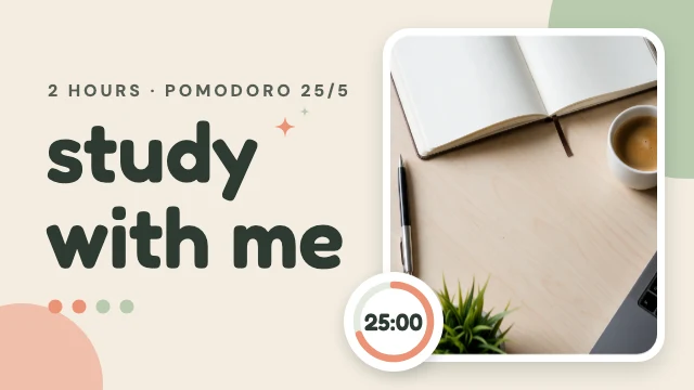 Study with me YouTube thumbnail template