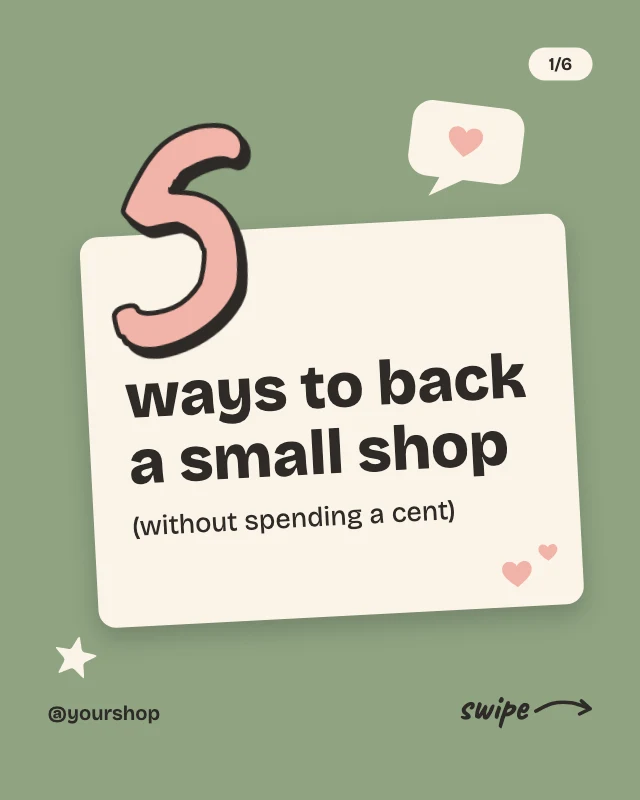 Support small business carousel cover template