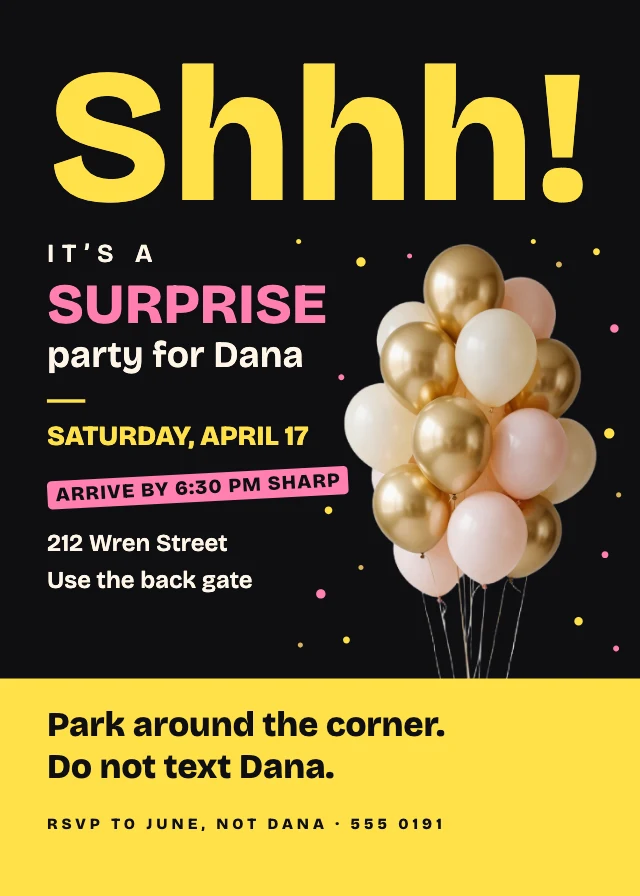 Surprise party invitation template