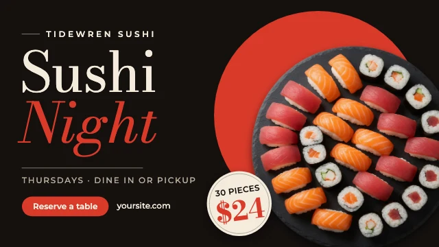 Sushi night X ad template