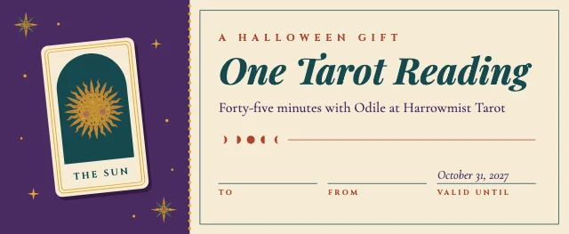Tarot reading gift certificate template