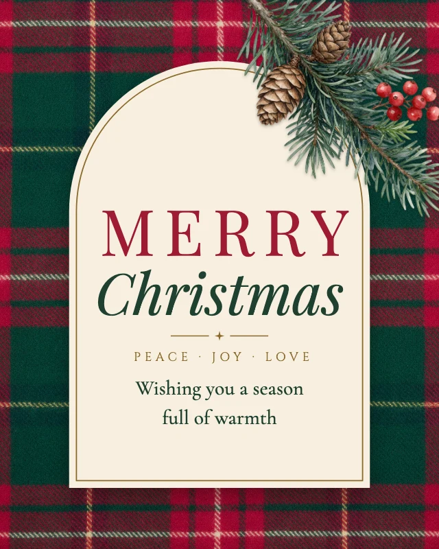 Tartan Merry Christmas post template
