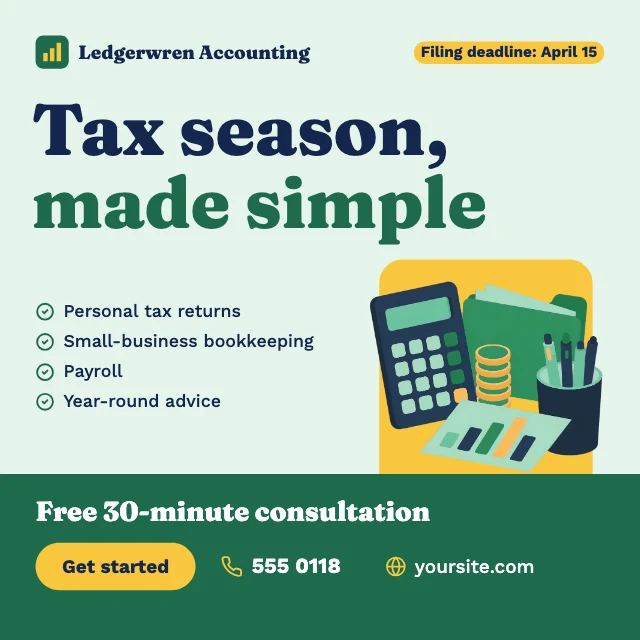 Tax and accounting Instagram post template