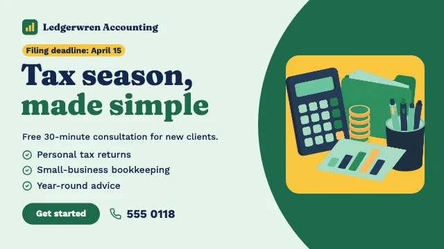 Tax and accounting X ad template