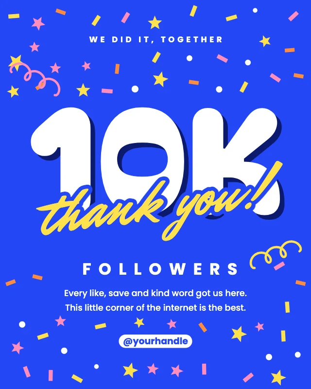 10K followers thank you post template