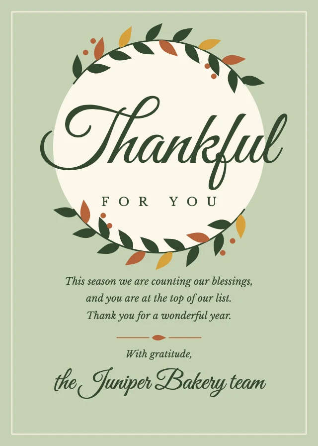 Thankful for you card template