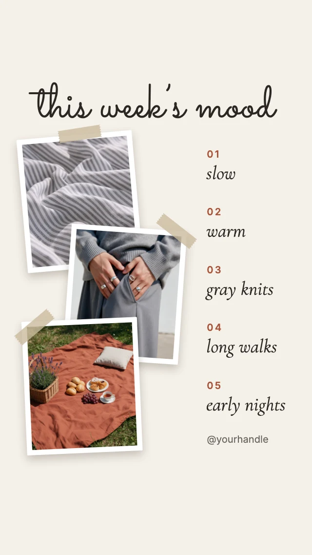 This week’s mood board story template