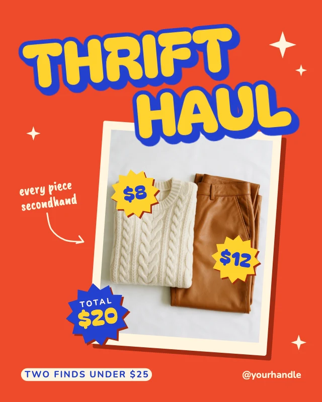 Thrift haul price sticker post template