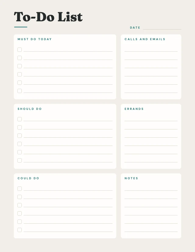 To-do list template