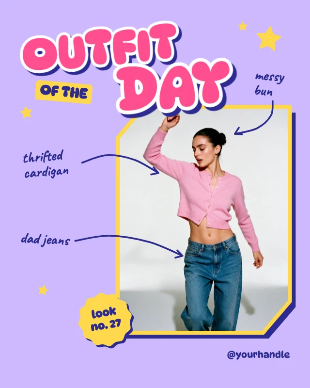 Outfit of the day sticker post template