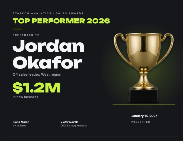 Top performer award template
