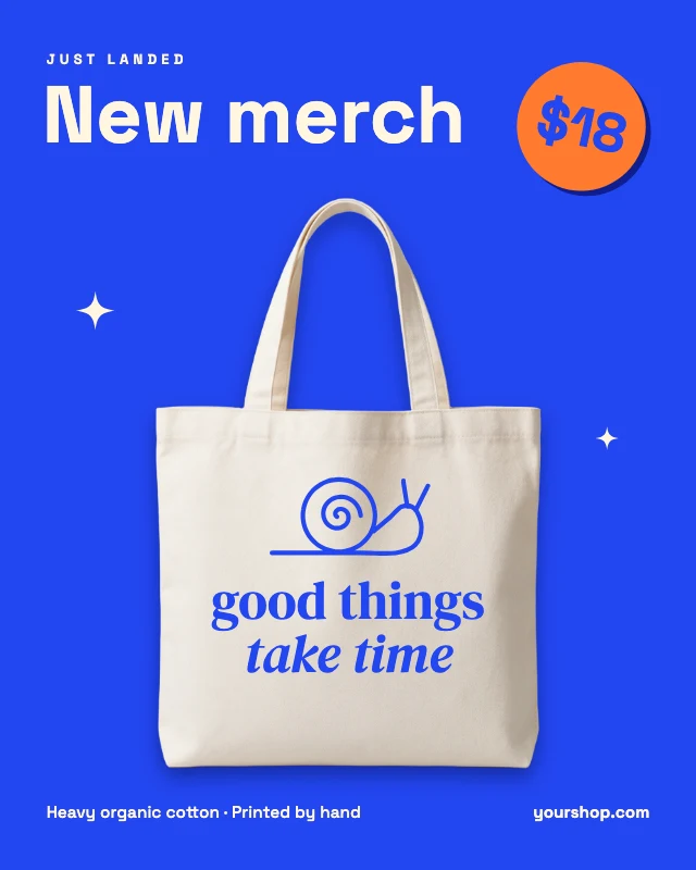 Tote bag merch post template