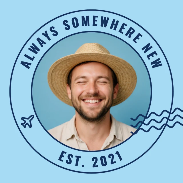 Travel stamp profile picture template
