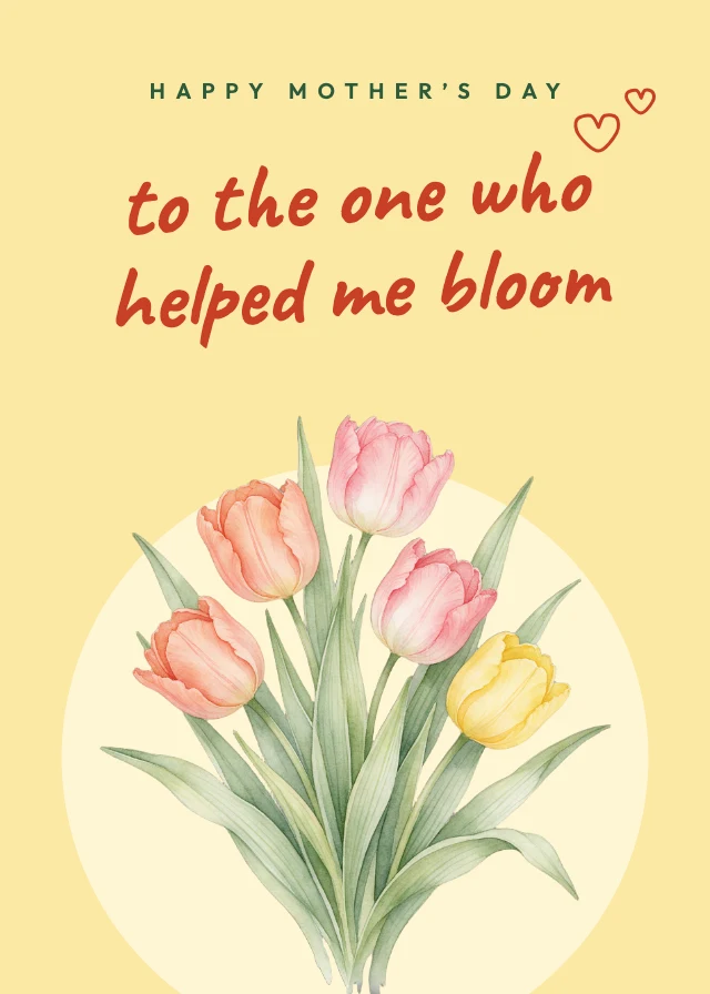 Tulips Mother's Day card template