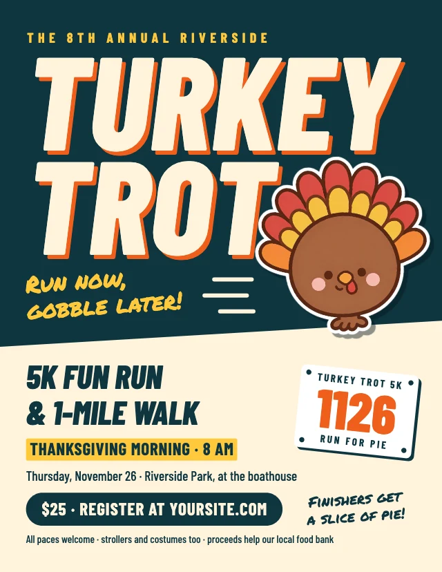 Turkey trot flyer template