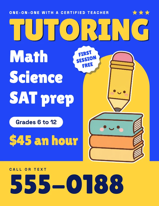 Tutoring flyer template