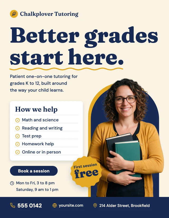 Tutoring services flyer template