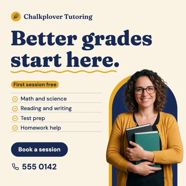 Tutoring services Instagram post template