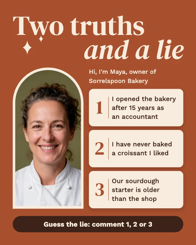 Two truths and a lie post template
