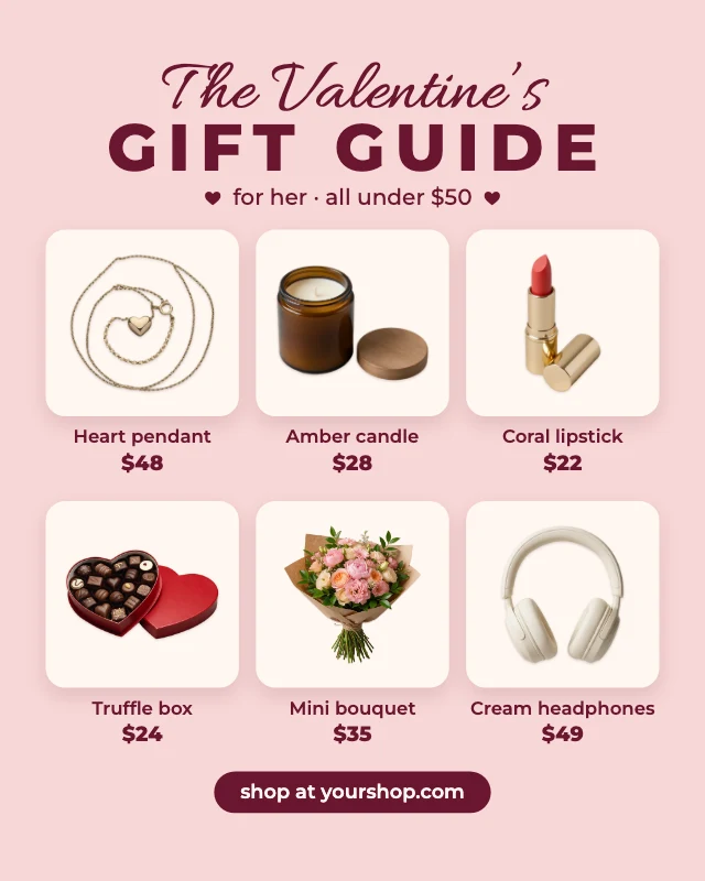 Valentine’s gift guide post template