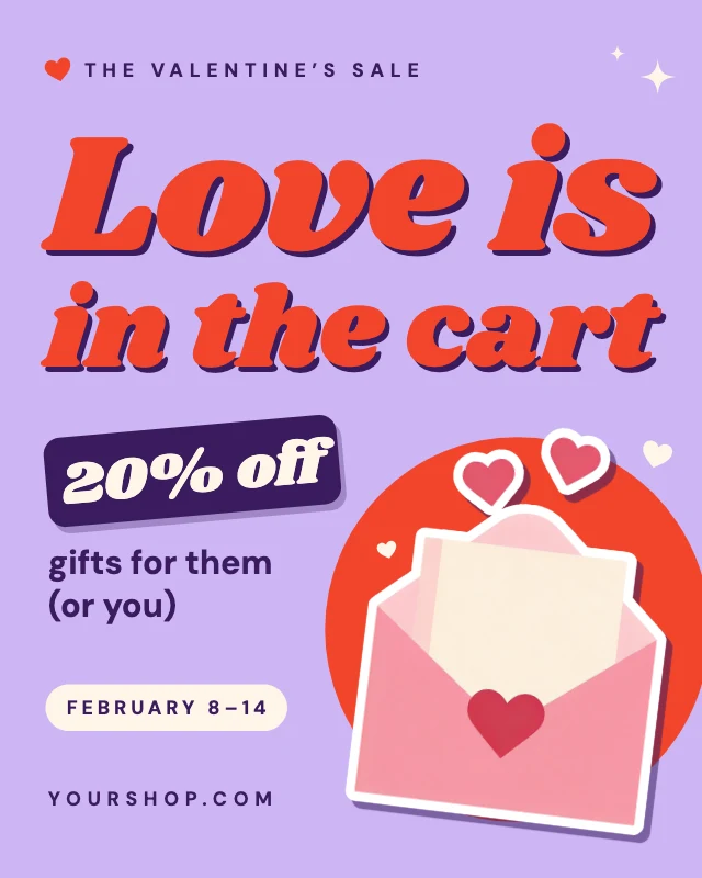 Valentine’s Day sale post template
