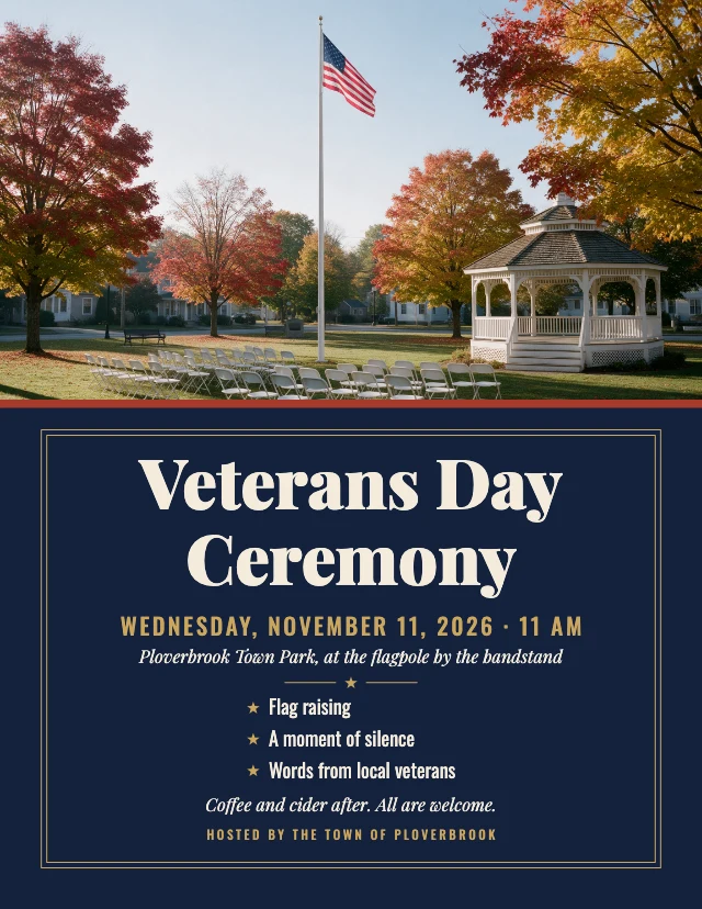 Veterans Day ceremony flyer template