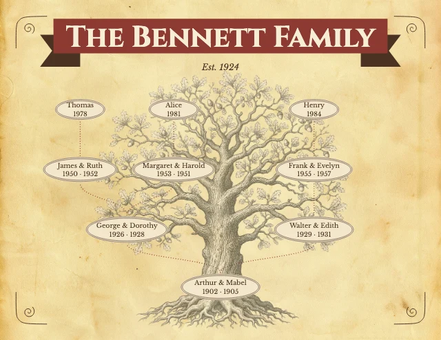 Vintage family tree template