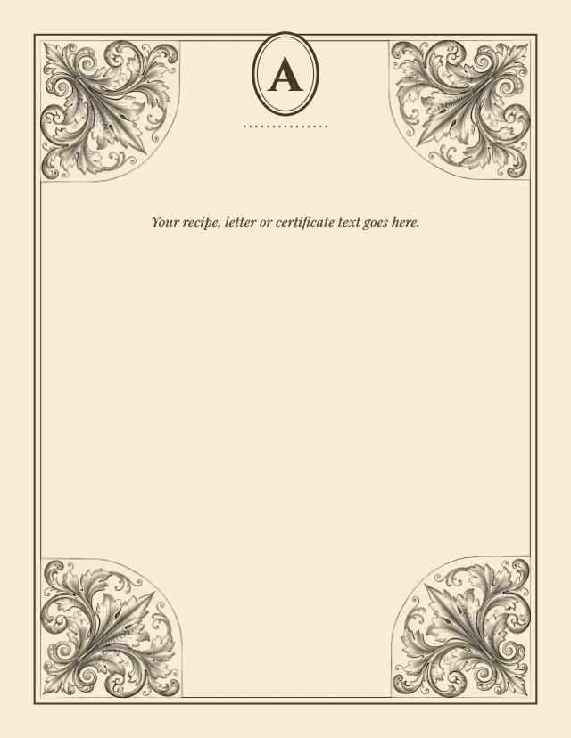 Vintage ornate page border template